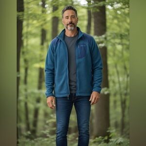 Men’s Marmot Blue Portland sweater fleece zip up jacket size XL POLARTEC